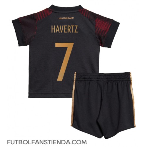 Alemania Kai Havertz #7 Segunda Equipación Niños Mundial 2022 Manga Corta (+ Pantalones cortos)